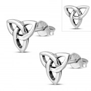 Celtic Trinity Knot Stud Silver Earrings, ep260